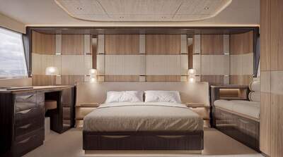 Masterkabin eller salongsdetalj ombord på Galeon 700 SKY.