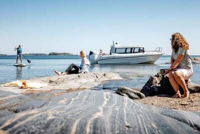 TG 7.9 Supreme för ankar nära klippor i skärgårdsmiljö.