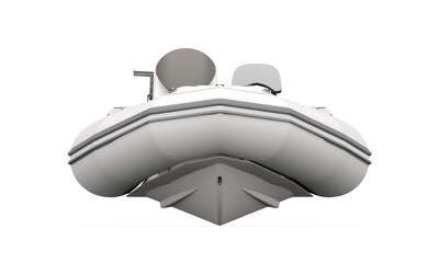 Zodiac Yachtline 360 sedd framifrån med V-format skrov.