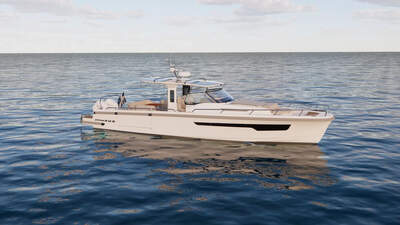 Nimbus Sport Tender 42 i profil på öppet vatten.