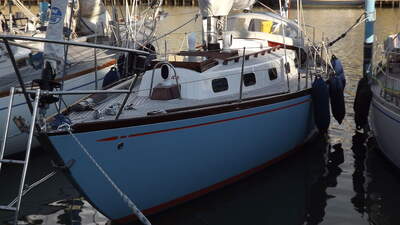 Nautor Swan 36 Leda, byggd 1969, förtöjd i Åbo gästhamn under Swan Archipelago Regatta. Foto: LPfi