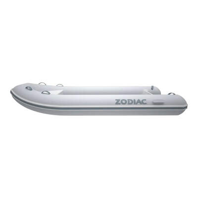 Zodiac Nomad 2.7 ALU med vit/grå tub och aluminium-V-skrov, sidovy.