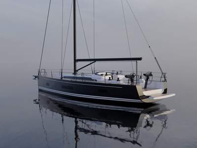 Arcona 465 Mk II, exteriörvy från akter och styrbord.
