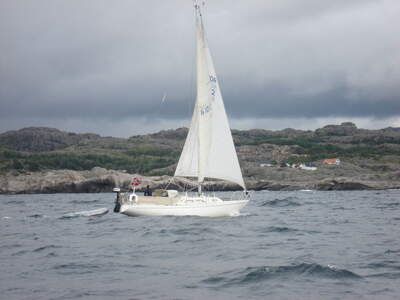 Gambling 34 från Sörlandet Sailing Yachts, fotograferad under segling sydost om Egersund. Foto: Prillen