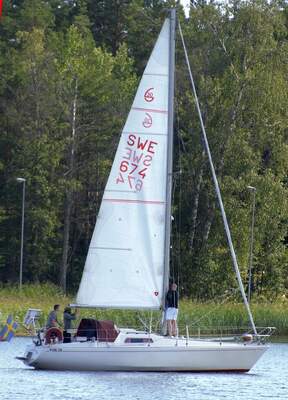 Scampi 30 med den karakteristiska fenkölen och skäggmonterade rodret. Foto: Bengt Oberger