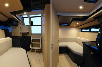 Windy SR53, officiell interiörrendering i Single Cabin-utförande.